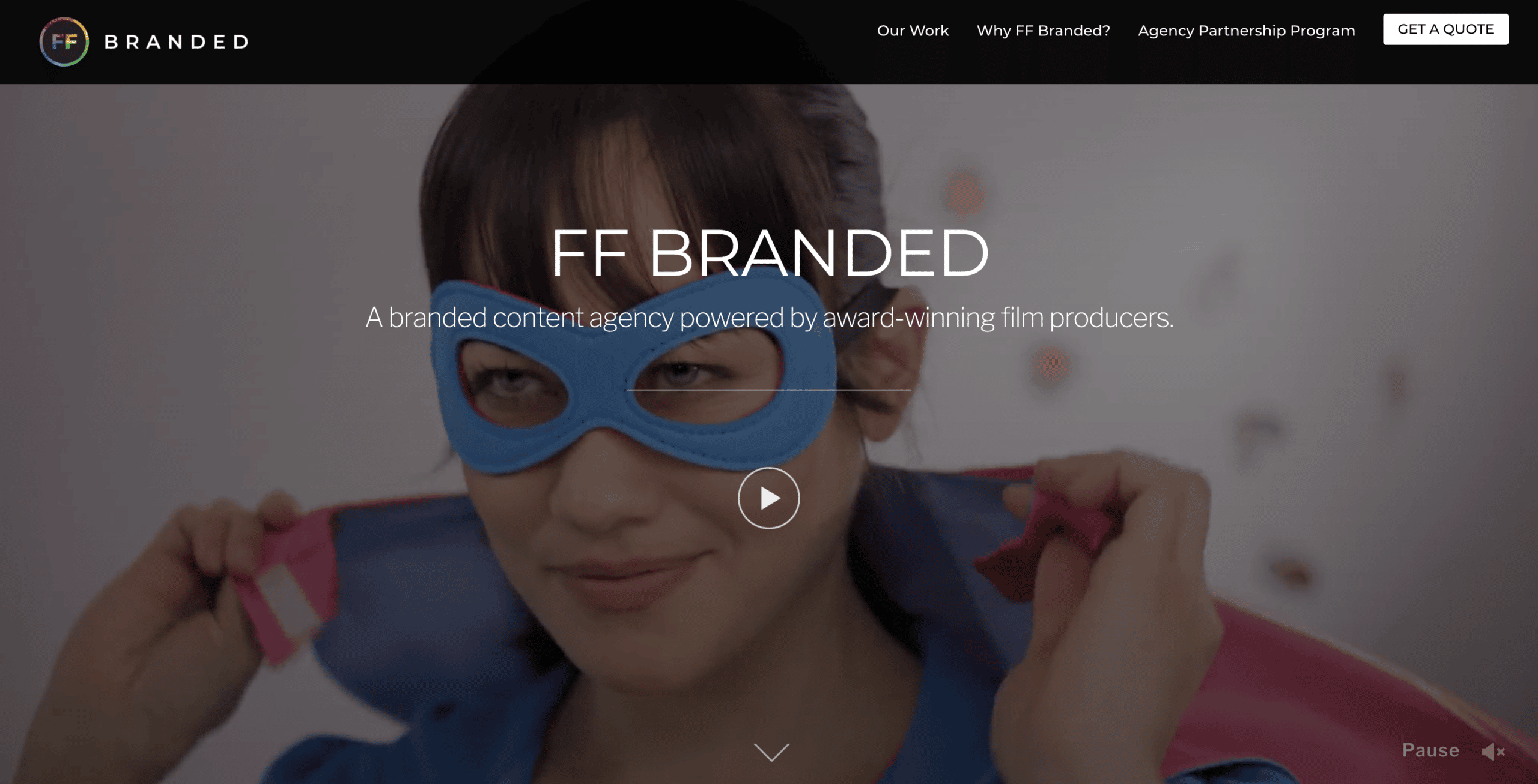 FF Branded homepage screenshot