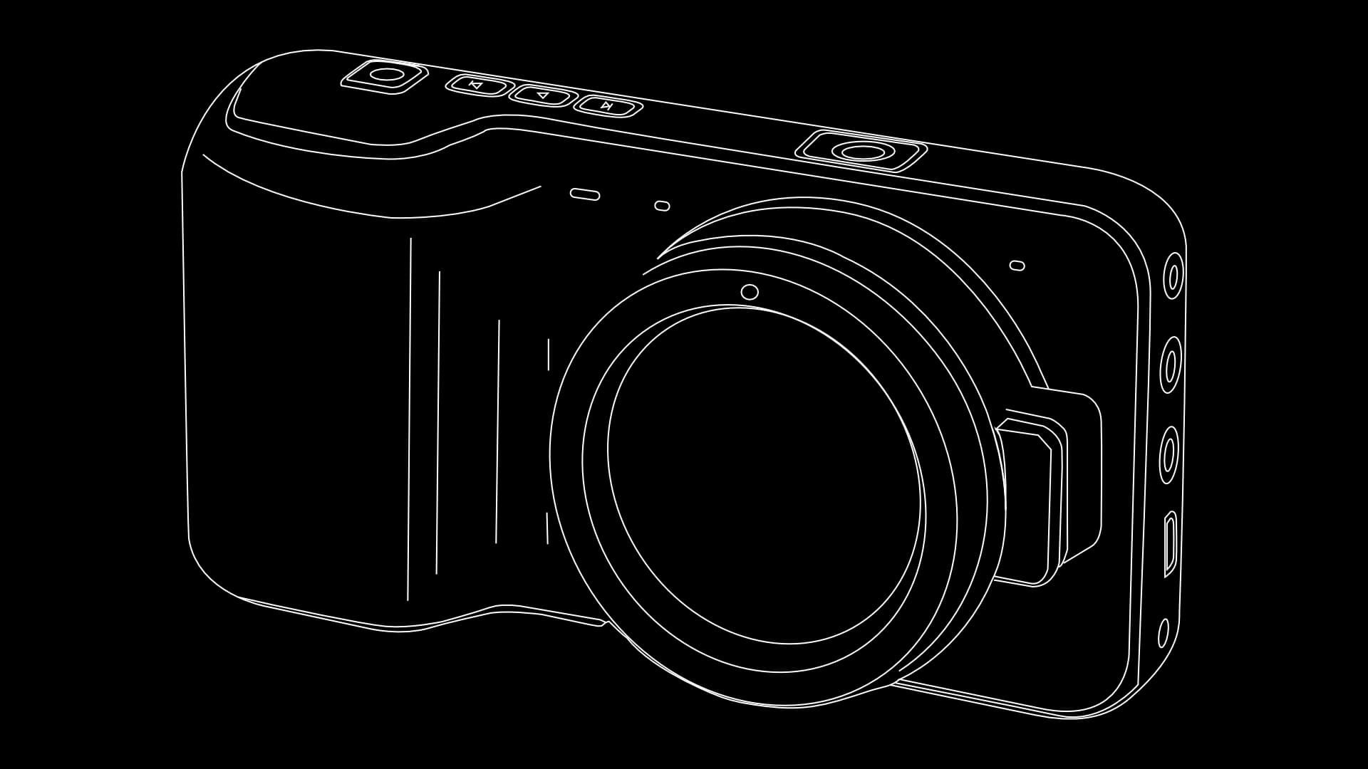 blackmagic pocket cinema camera vector illustration