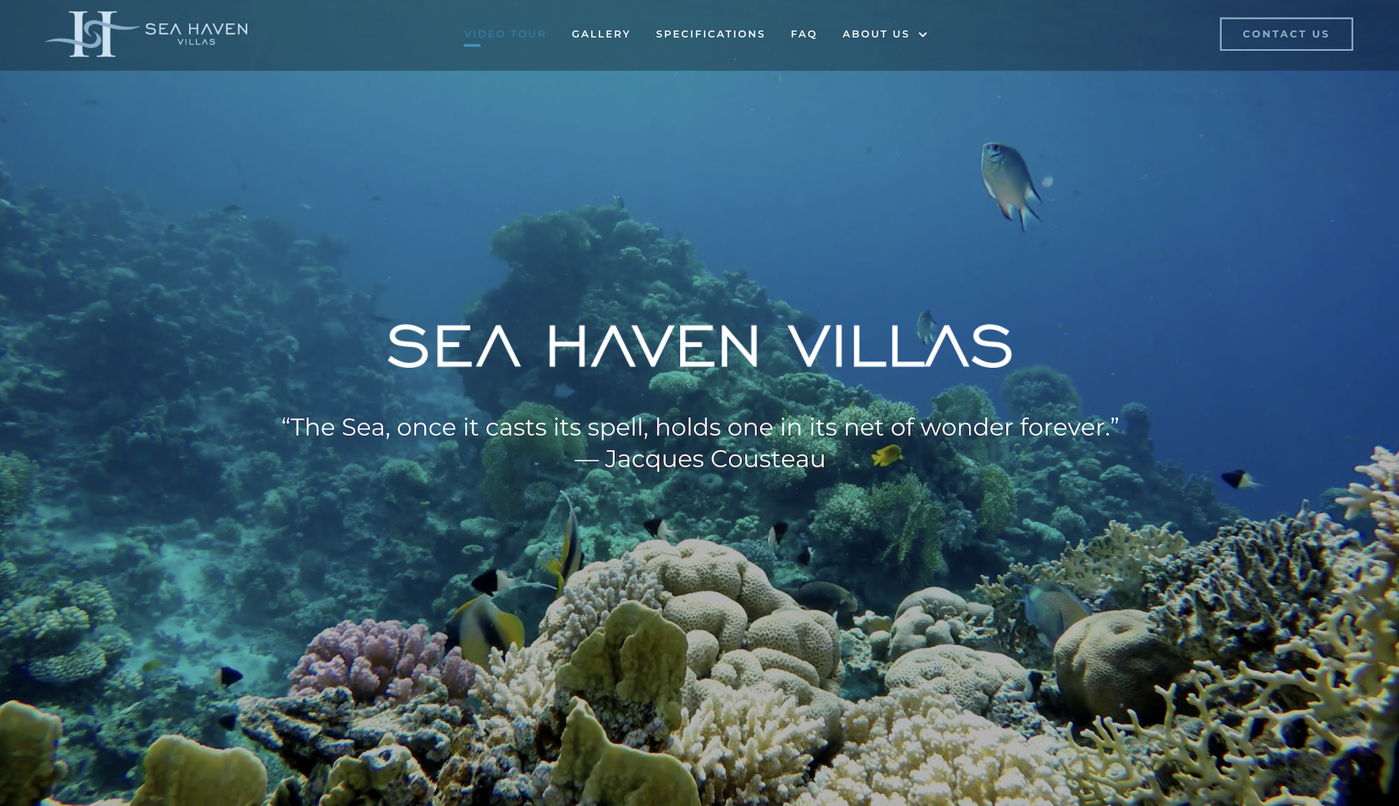 sea haven villas homepage design